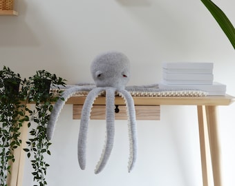 Large Amigurumi Octopus Crochet Kit: Lambswool or Acrylic Yarn