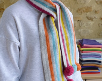 Pom Pom Scarf Crochet Kit, Pure Lambswool, Beginner Friendly  DIY