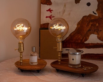 Bedside Lamp,Wooden Desk Lamp,Rustic TableLamp,Night Lamp,Home Decor,Dison Lamp,Modern Design