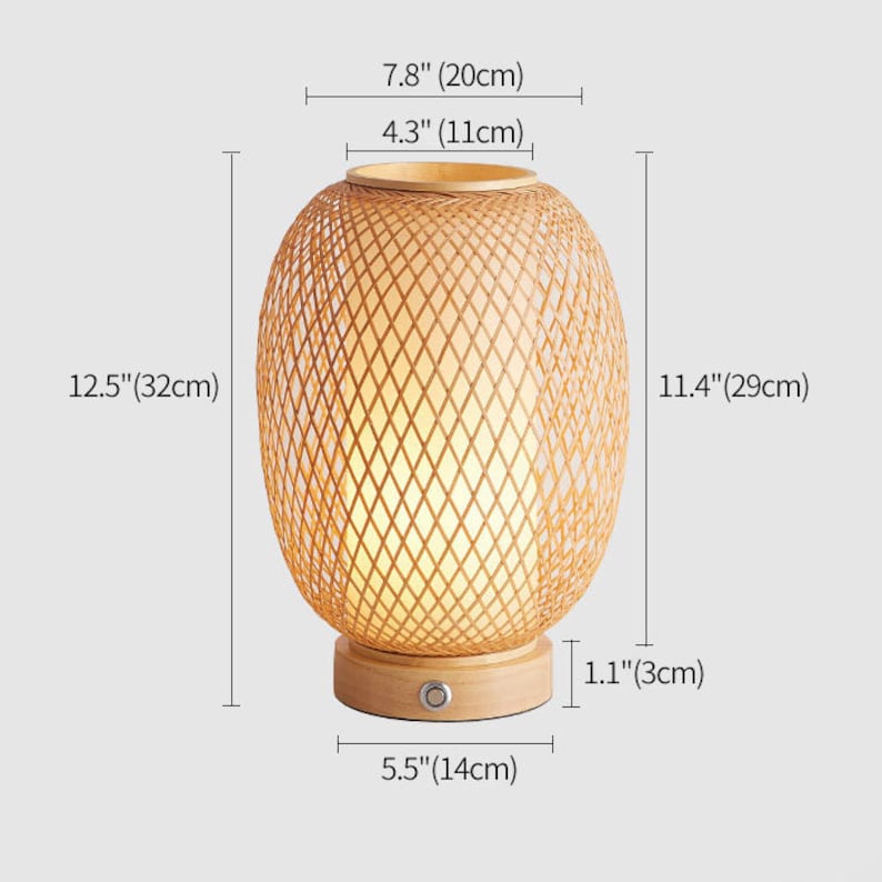 Hand Woven Bamboo Cordless Table Lamp with Rechargeable Battery image 9