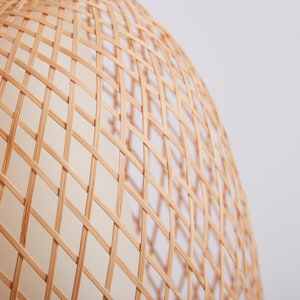 Hand Woven Bamboo Cordless Table Lamp with Rechargeable Battery image 7