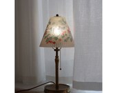 Hand Painted Cherry Glass Shade,Retro Office Lamp,Brass Desk Lamp