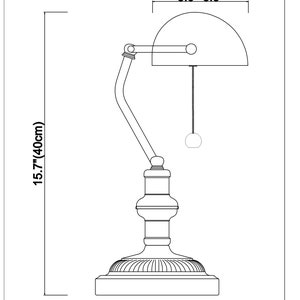 Bankers Light Green Glass Cordless Desk Lamp, Rechargeable Library Lamp, Battery Powered Lamp for Office Desk image 10