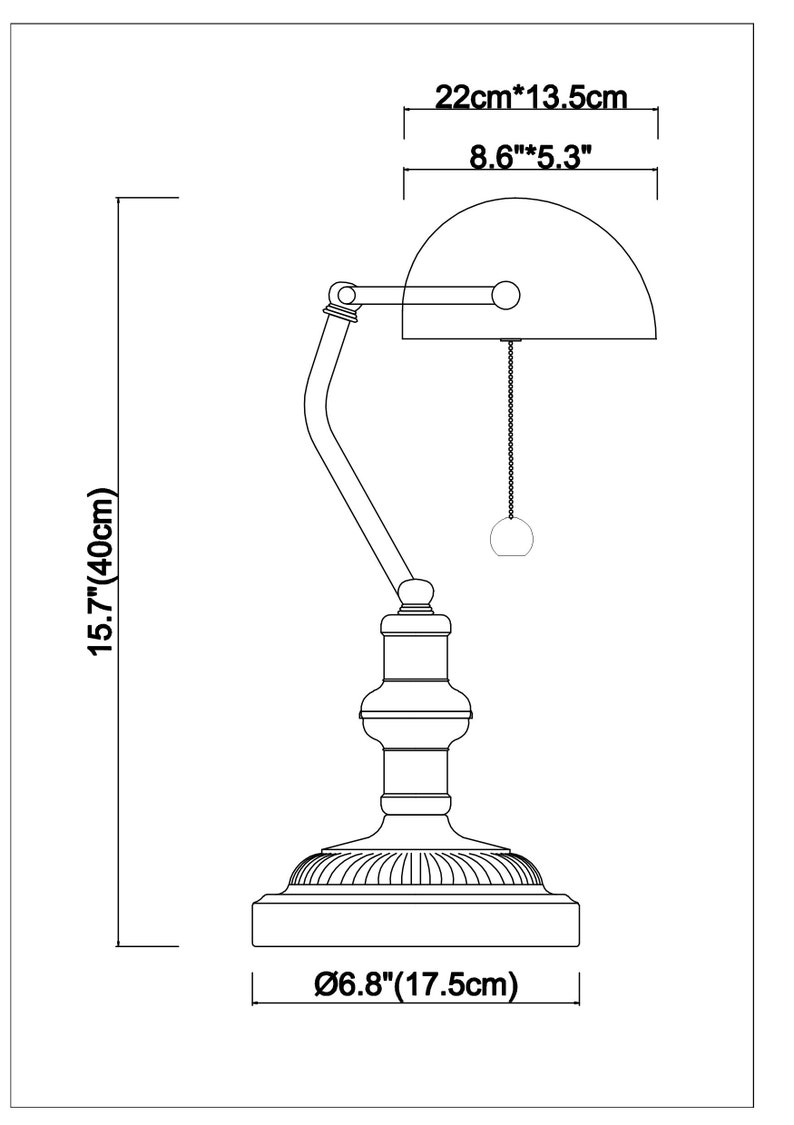 Bankers Light Green Glass Cordless Desk Lamp, Rechargeable Library Lamp, Battery Powered Lamp for Office Desk image 10