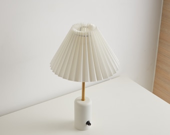 Cordless Table Lamp,Battery Operated Lamp,Pleated Lamp Shade,Danish Design,Bedside Lamp,Dimming Night Light,Modern Desk Lamp For Bedroom