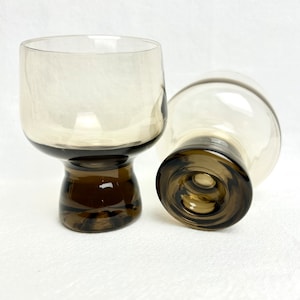 Crown Crystal Kaaru Glass &#39;Regis&#39; in Smokey Quartz Spirit Glasses x6
