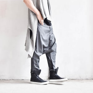 Cold Wool Deep Drop Crotch Pants A05188M