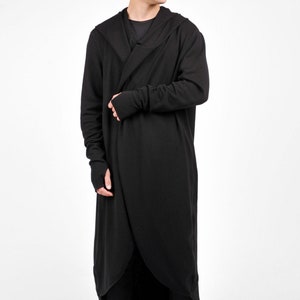 Oversize Knit Men cardigan with Leg Оpenings A06350M image 5