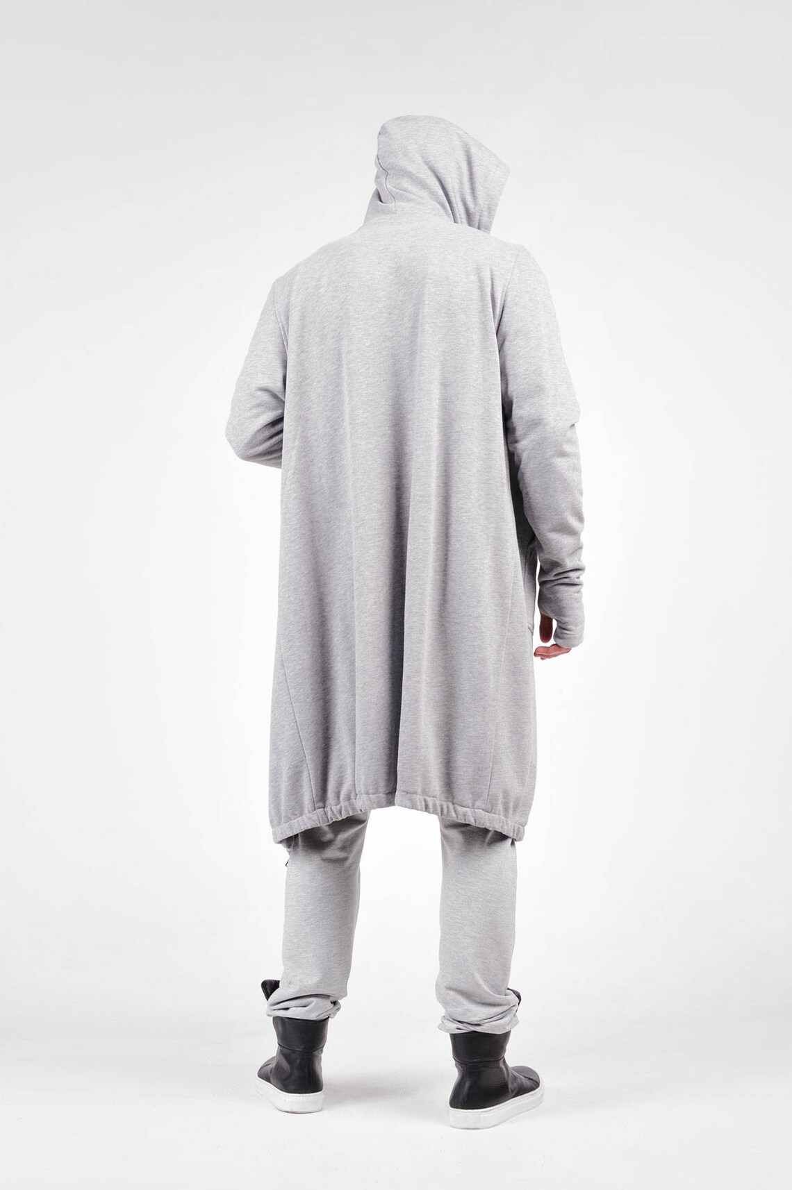 New Extra Long Cotton Hoodie With Thumb Holes and Side Pockets Etsy