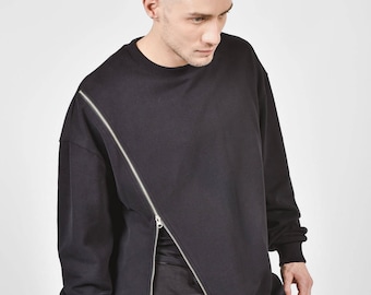 Nieuw katoenzwart zacht sweatshirt met lange mouwen 2016 van AakashaMen A08549M