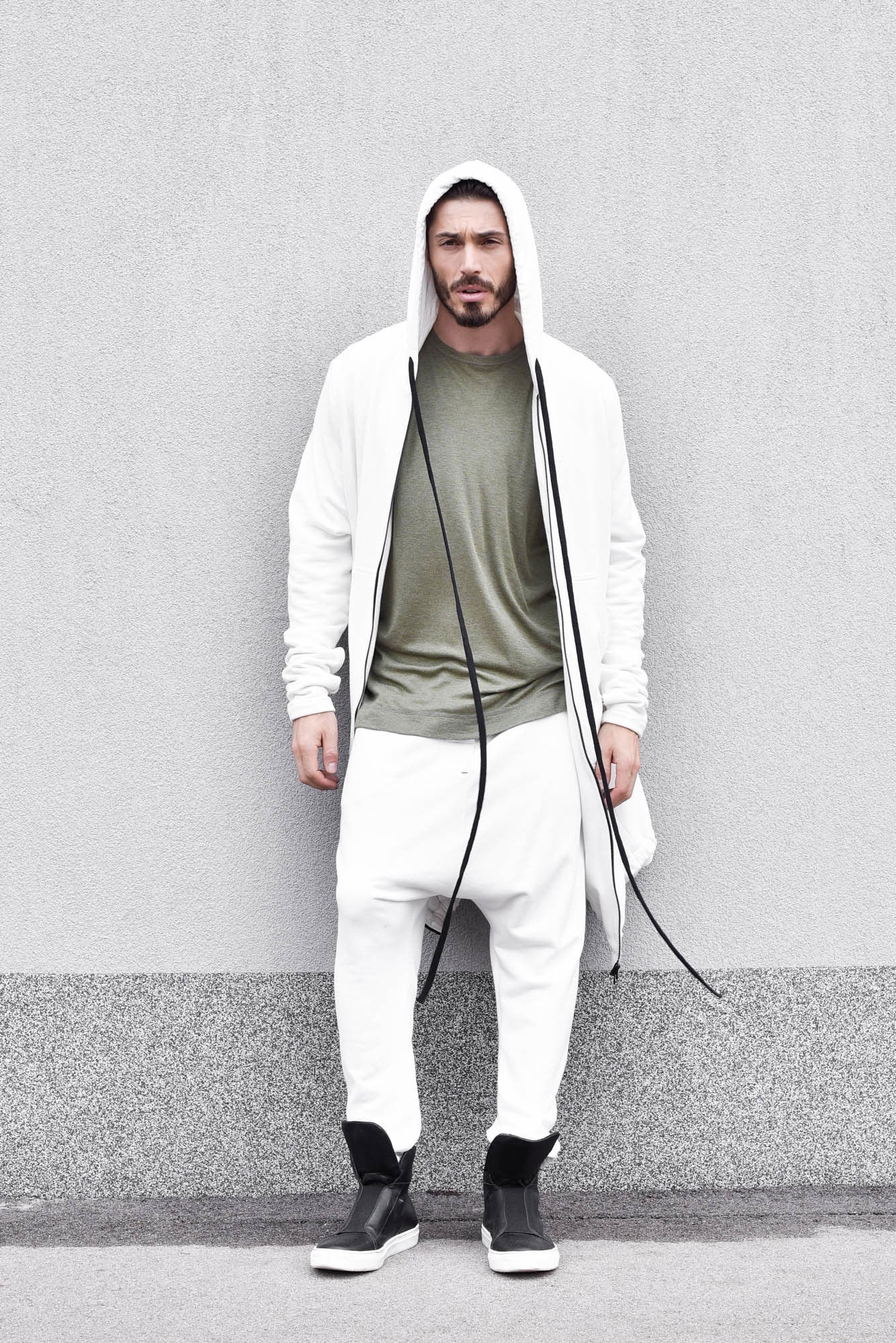 New Extra Long Cotton Hoodie With Thumb Holes and Side Pockets Etsy