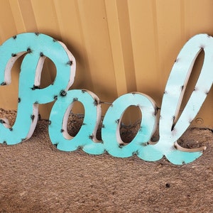 Pool Signs- Metal Pool Sign - Pool Decor - Rustic pool sign-Summer Signs- Swimming Pool Signs - Beach Decor - Beach House Decor - Pools