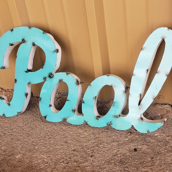 Pool Signs- Metal Pool Sign - Pool Decor - Rustic pool sign-Summer Signs- Swimming Pool Signs - Beach Decor - Beach House Decor - Pools