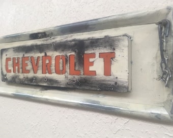 Chevrolet Tailgate |Metal Chevrolet Sign.Chevrolet Decor.Metal Chevy Sign.Chevy sign.Metal Chevrolet sign.Red Chevy sign.Fathers day gift