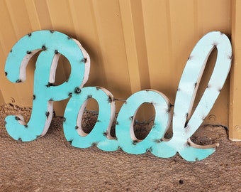 Pool Signs- Metal Pool Sign - Pool Decor - Rustic pool sign-Summer Signs- Swimming Pool Signs - Beach Decor - Beach House Decor - Pools