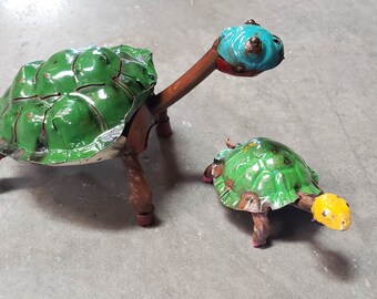 Rustic metal turtles.Metal turtles.Colorful metal turtles.small metal turtles.Turtle decor.Turtle art.Turtle lover.gift for turtle lover