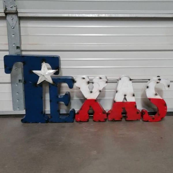 Rustic Metal Texas Sign, Southwest Decor (38x16in)