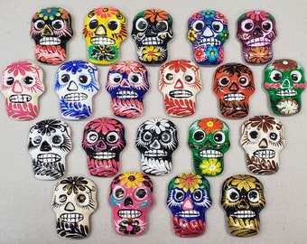 Skeleton Decor Set of 4 A Locker Decorations SUGAR SKULL MAGNETS Cute Skulls Skulls Skull Magnets Magnets Teen Gift Sugar Skull