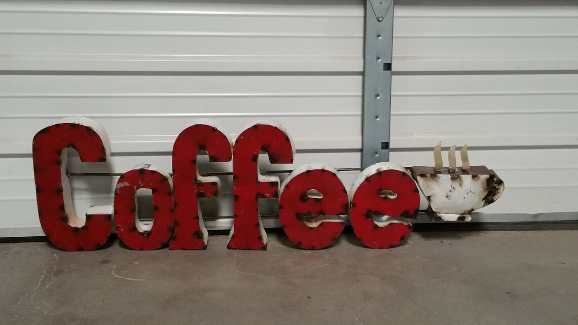 Metal Coffee Sign.rustic Coffee Sign.restaurant Signs.coffee Etsy