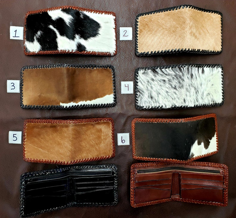Cowhide Wallets.leather Cowhide Wallets.genuine Leather Etsy