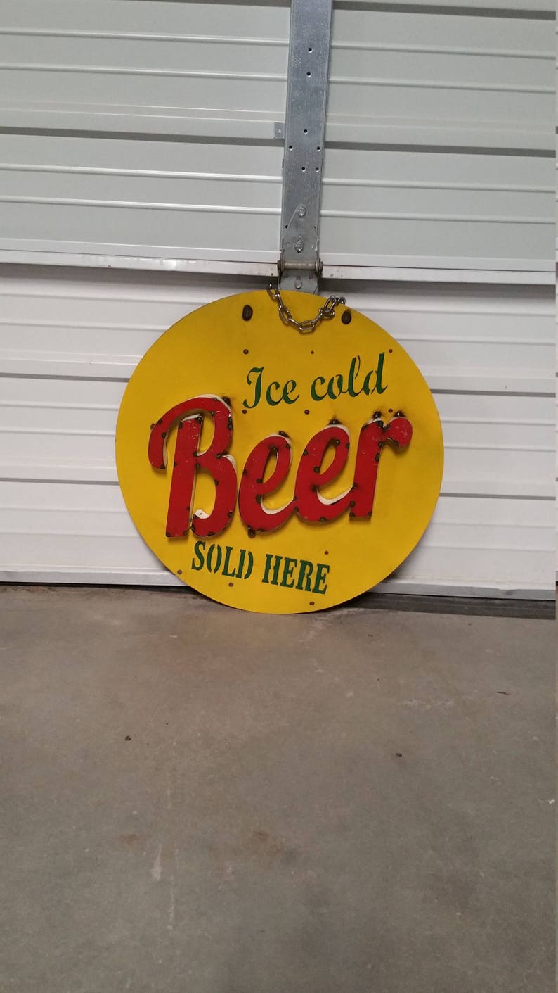Rustic Beer Signs Metal Beer Signs Alcohol Signs Bar Etsy
