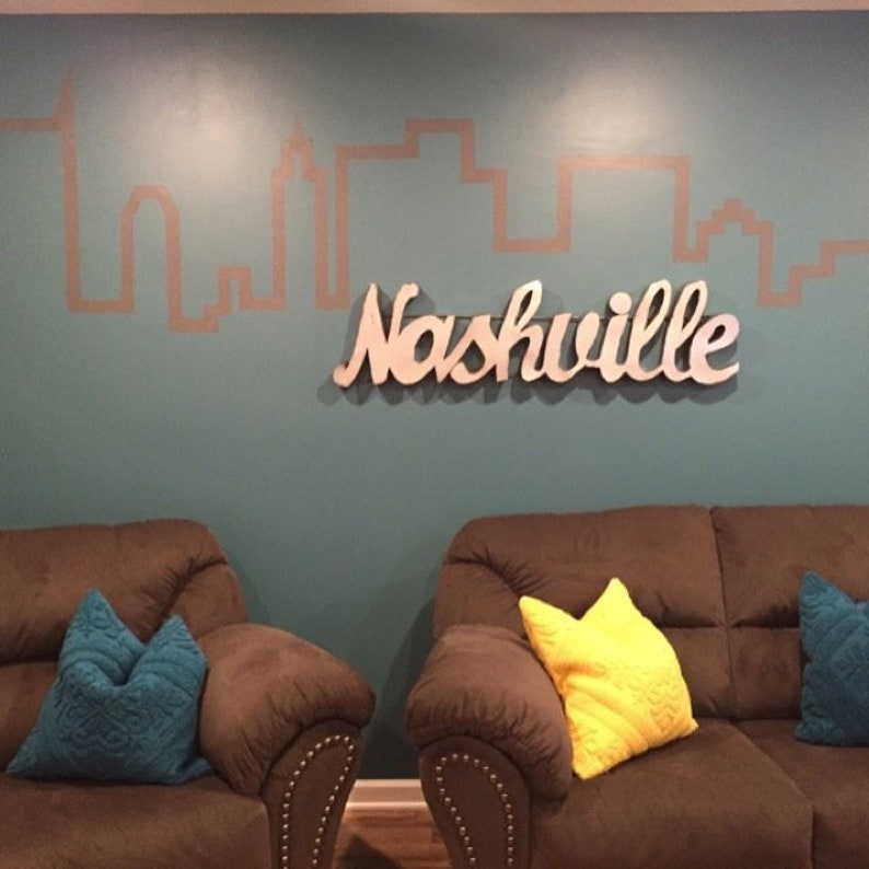 Small Nashville SignsRustic Nashville Signs Lighted Nashville Signs Nashville signsRustic Nashville SignNashville decor.Music City sign image 2