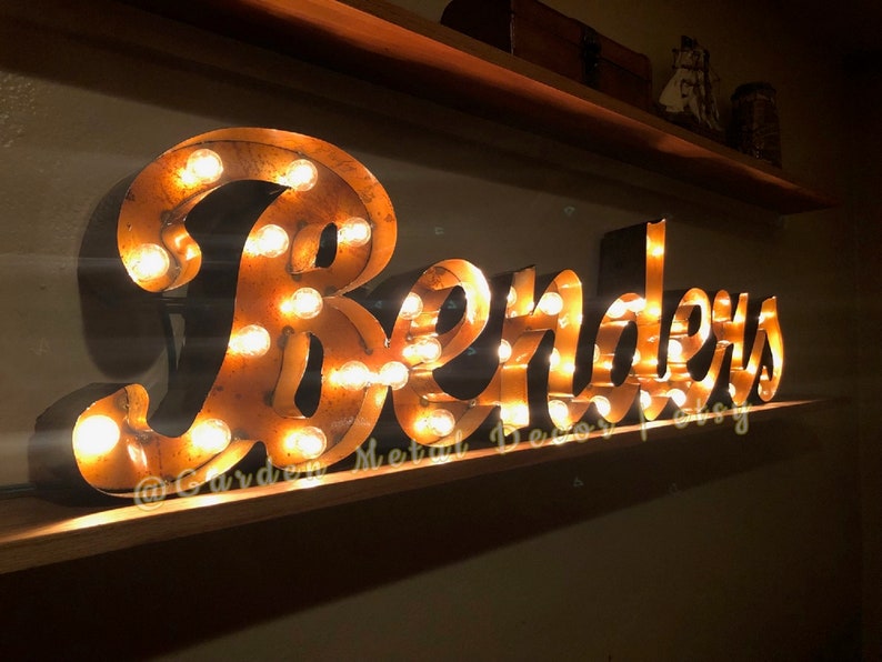 Custom Home Decor Lighted Letter Last Name Sign Custom Etsy