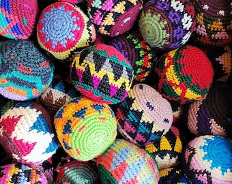 Colorful Woven Hacky Sack Set: Footbag Game, Stress Balls, Hacky sacks, hacky sack, summer games, soccer, woven balls