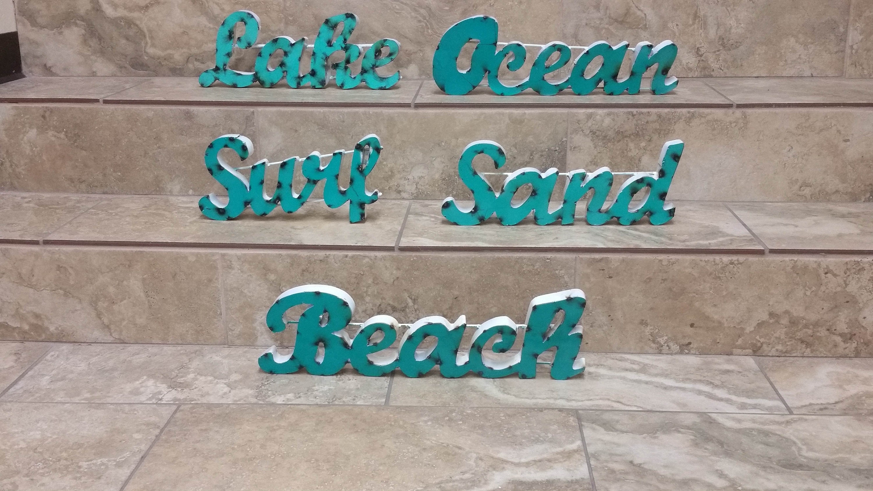Metal Beach Sign.Metal Lake SignSurfing Signs.Ocean Etsy