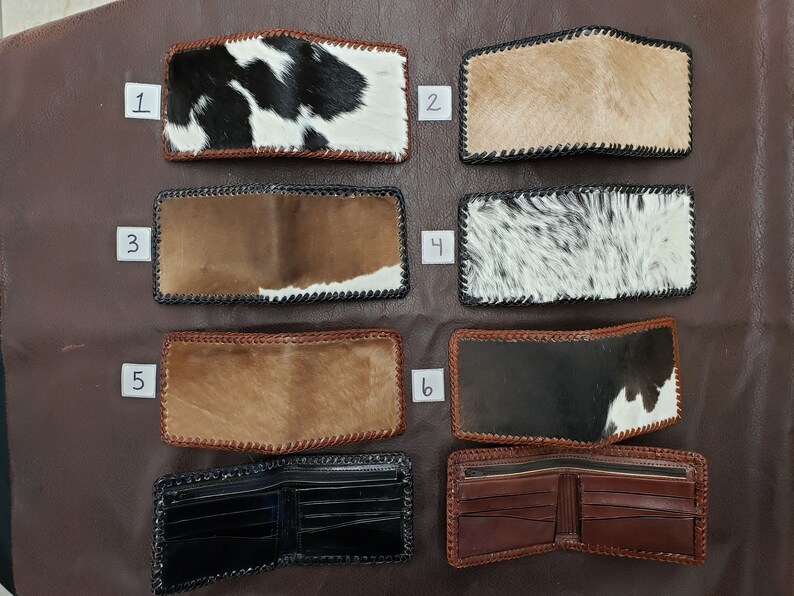Cowhide Wallets.leather Cowhide Wallets.genuine Leather Etsy