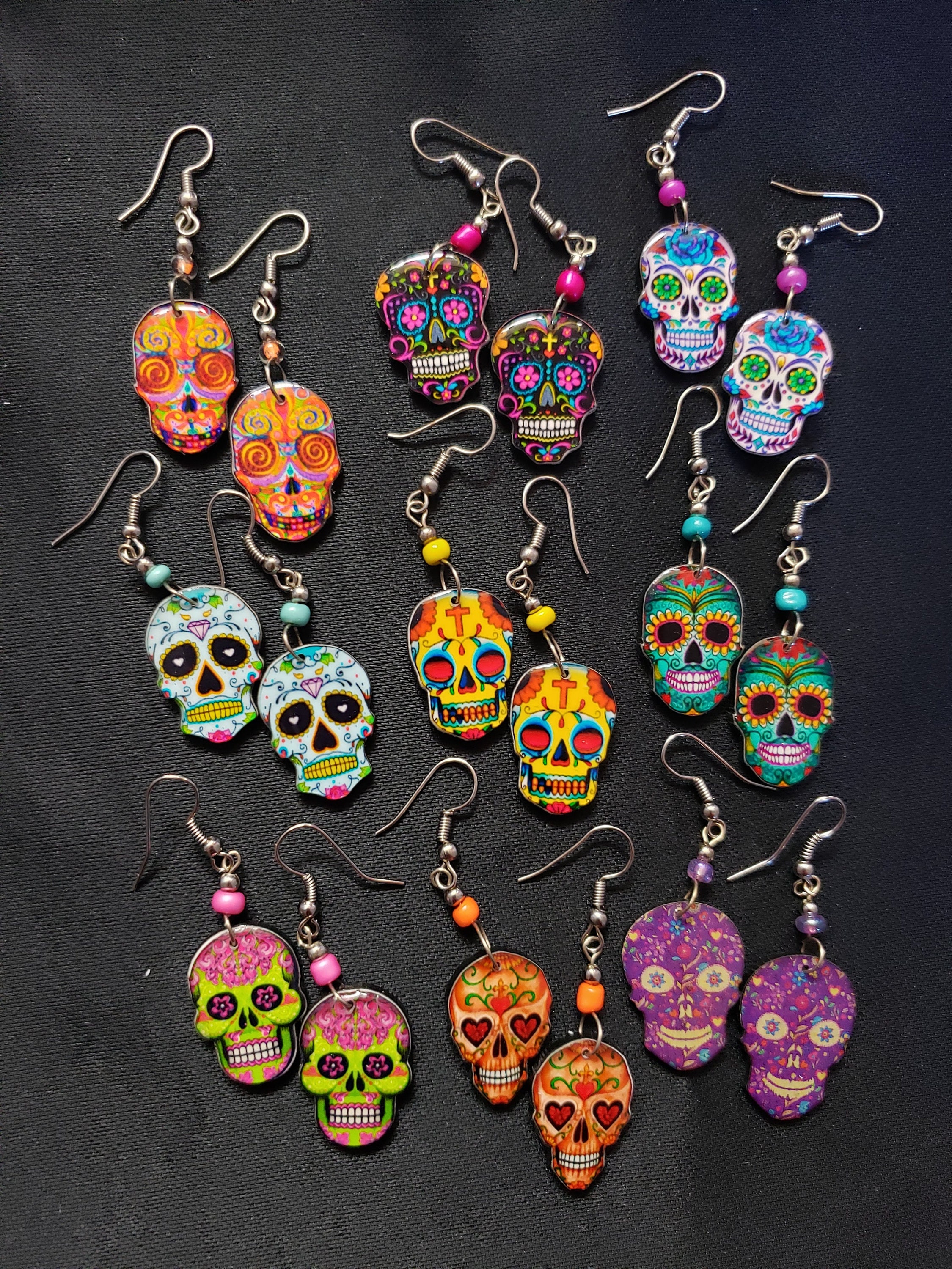 Sugar Skull Earrings.halloween Earrings.day of the Dead Earrings.dia De Los Muertos Earrings.sugar Skull Jewelry.womens Earrings.sugar Skull Etsy Canada