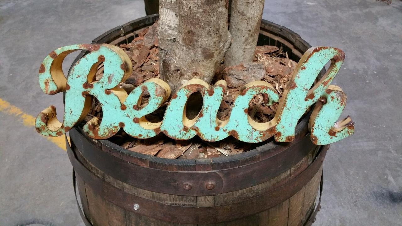 Beach Metal Sign Rustic beach sign Ocean Signs Beach Etsy