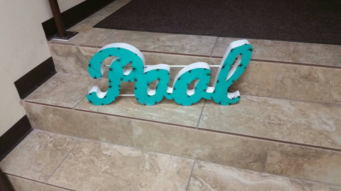 Pool Signs Metal Pool Sign Pool Decor Rustic Pool Etsy