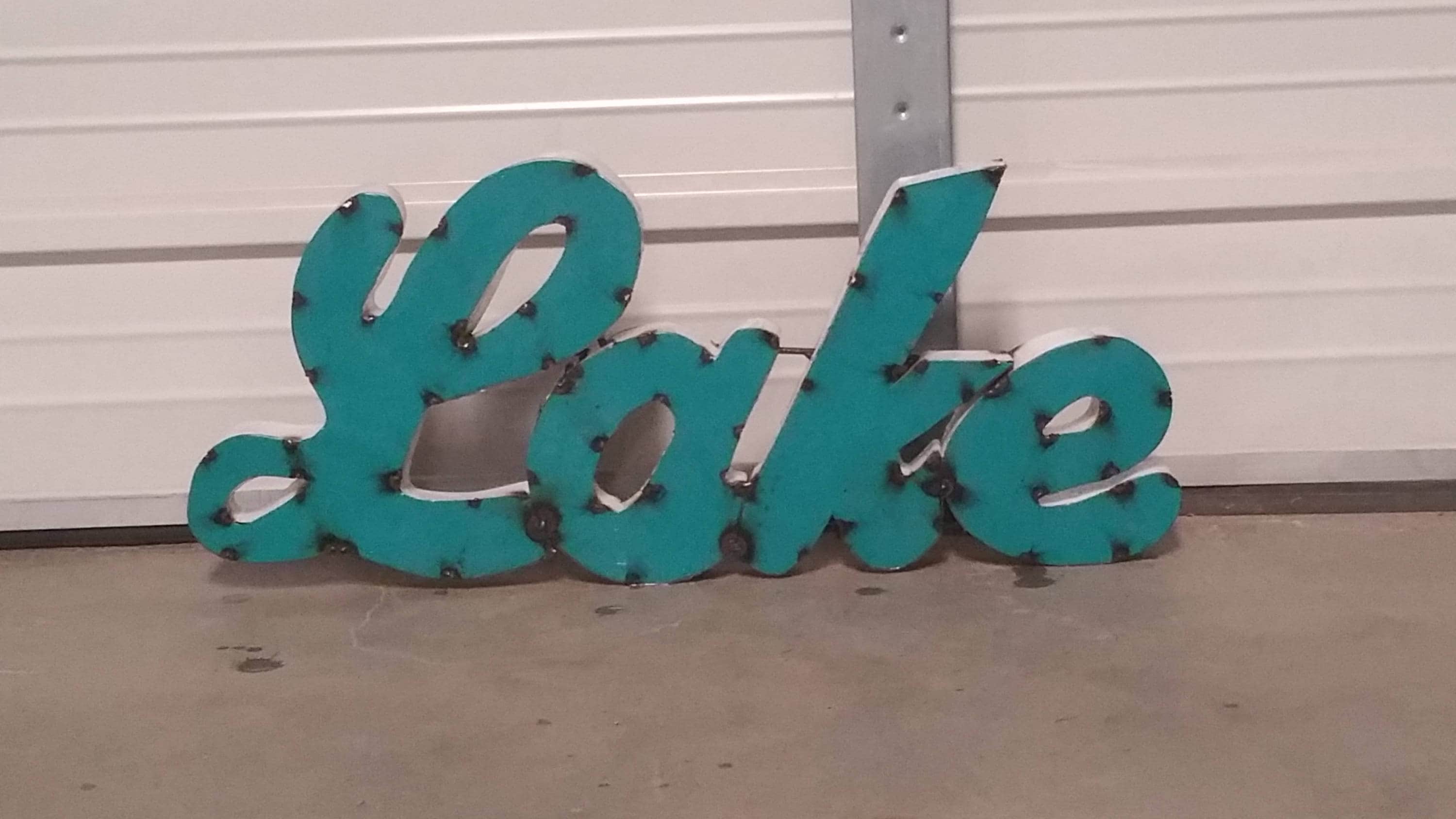 Rustic Metal Lake Sign Wall decor Cabin Sign Lake Sign Etsy