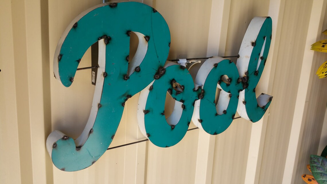 Pool Signs Metal Pool Sign Pool Decor Rustic Pool Etsy