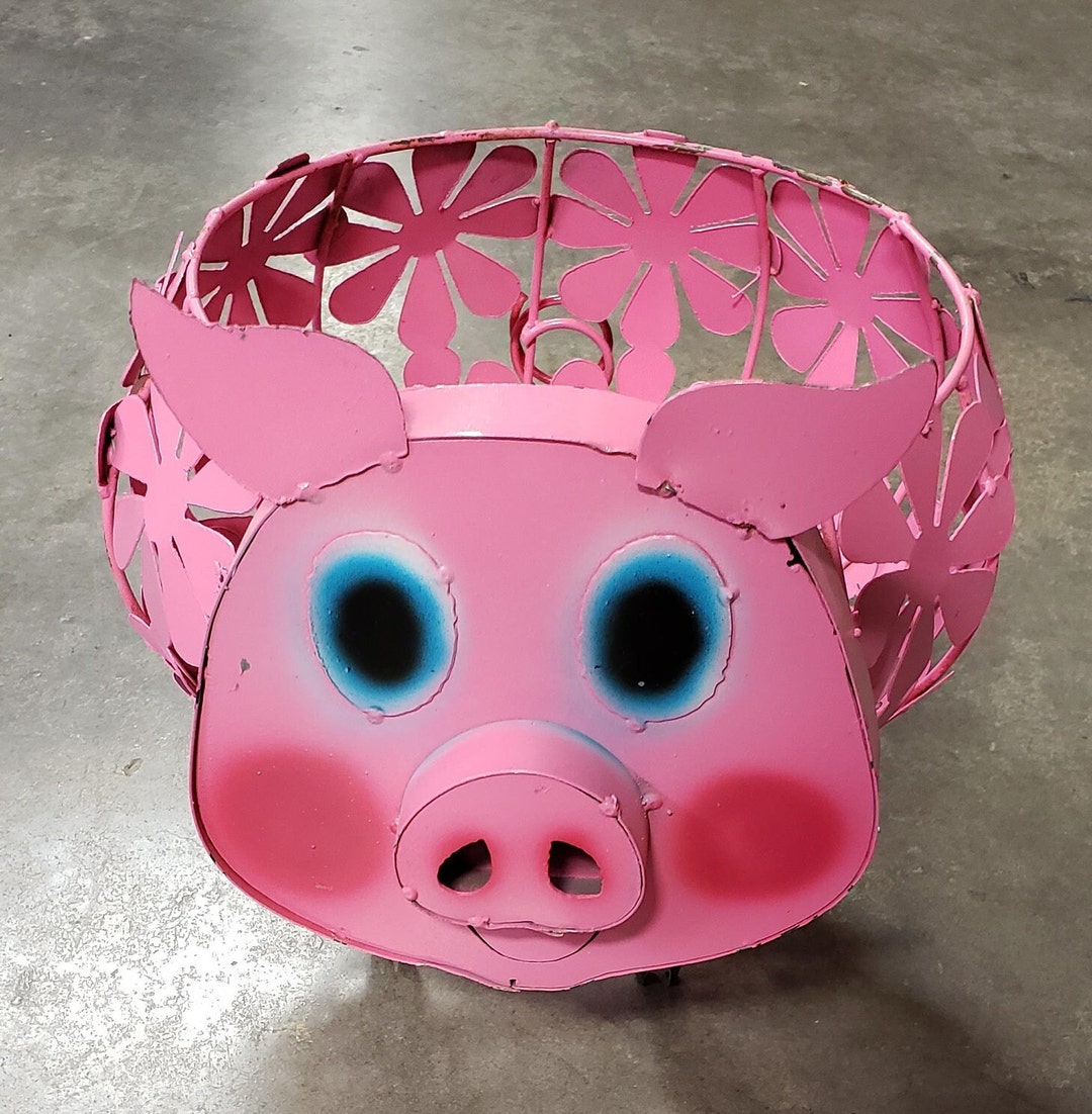 Metal Pig Planter. Metal Pig Decor.metal Pig.metal Pig Art.pig Etsy