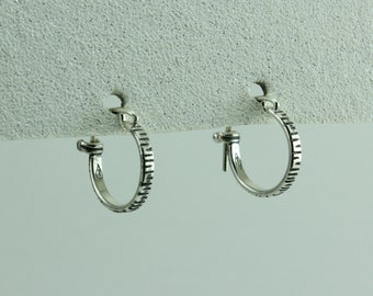 ethnic single silver hoop men silver hoop earring basic men's earring men's jewellery minimalist sterling silver earring