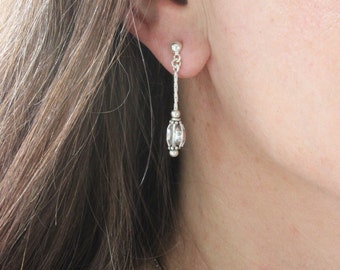 Sterling silver pendant earrings sterling silver pendant stud earrings shining silver beads on a silver chain handmade can be mixed easy