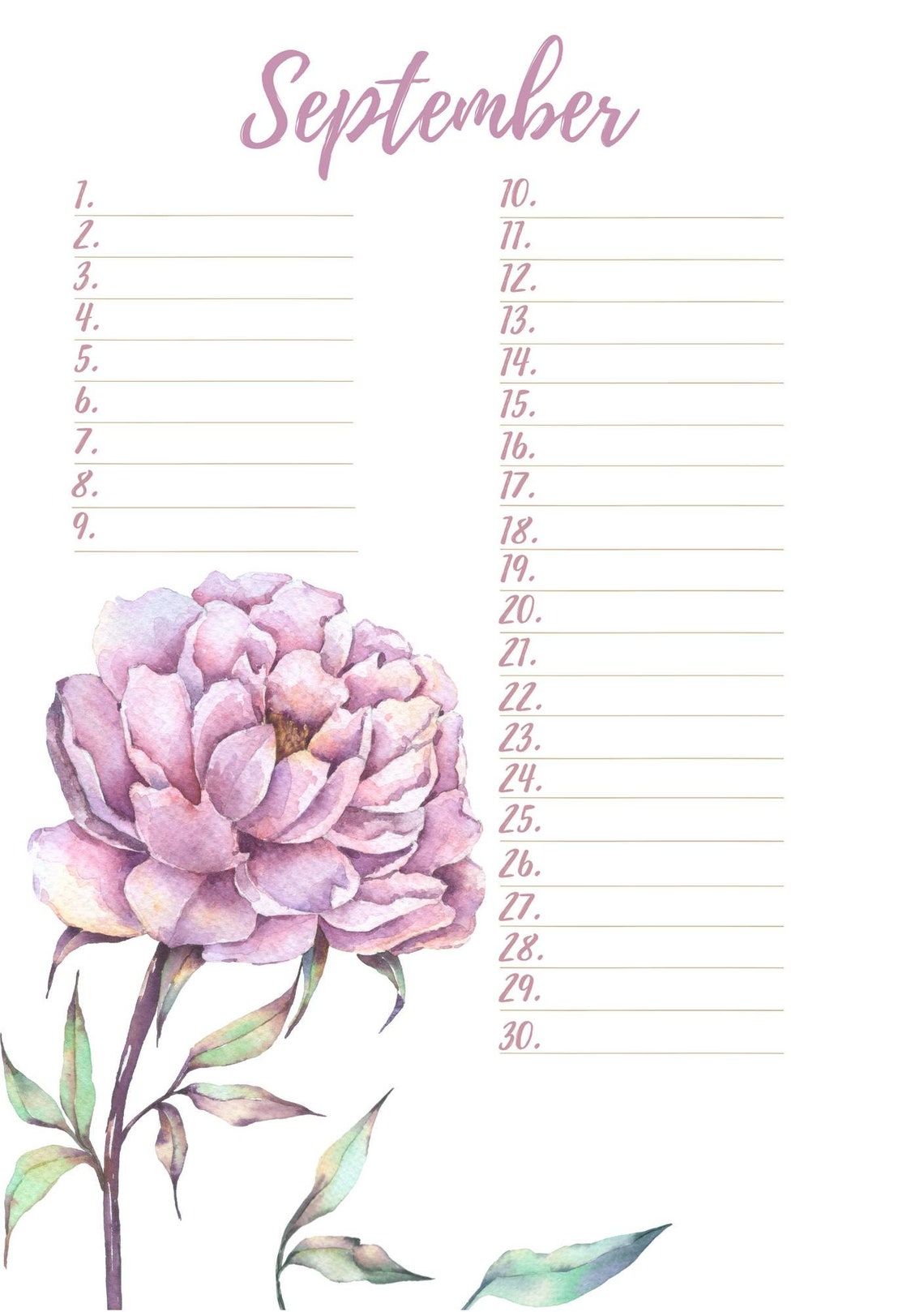 Birthday Calendar Floral - Etsy