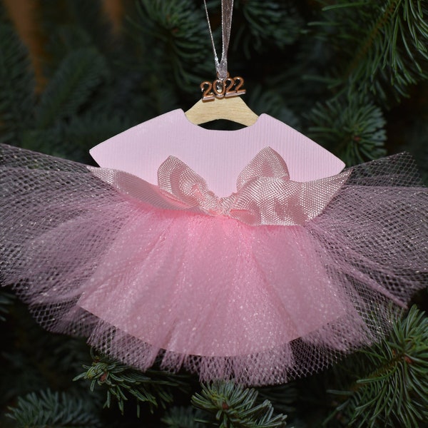 Baby Girl First Christmas Ornament, Tutu Dress Ornament, Baby Girl 2024, Baby's First Birthday, Baby Shower Gift Tie On