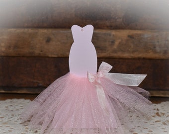 SMALL Bridal Shower Decorations, Wedding Dress Centerpiece, 5-1/2" Tall