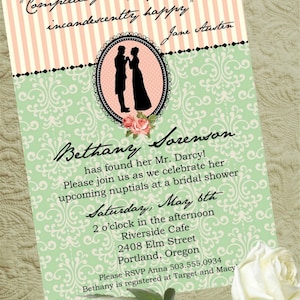 Jane Austen Bridal Shower Printable Invitation
