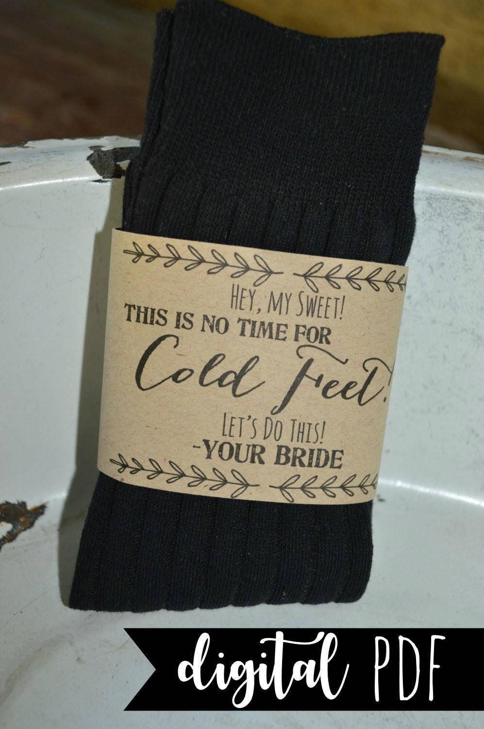 Printable Cold Feet Socks Label for Groom Digital File - Etsy
