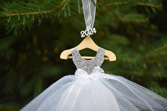 Christening Gown Personalized Glass Ornament | Coton Colors