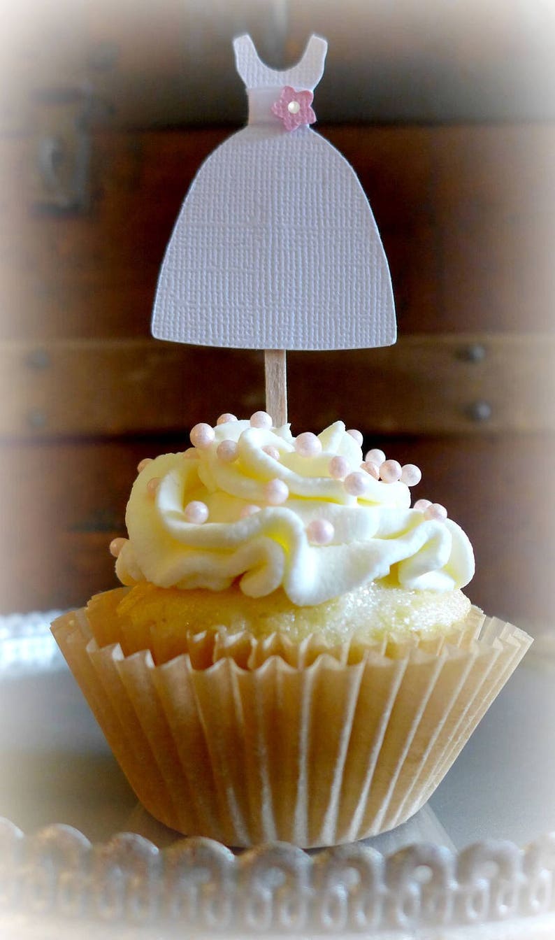 Wedding Dress Cupcake Toppers Set of 12 Etsy