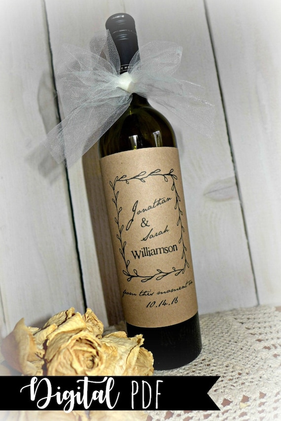 wedding wine label printable wine label wine bottle label etsy printable wine bottle labels