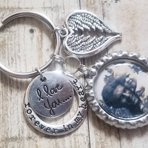 Memorial Keychain - Memorial Gift - Photo Memorial - Memorial Keyring - Photo Keepsake - Photo Keychain - Remembrance Gift - Loss Keychain
