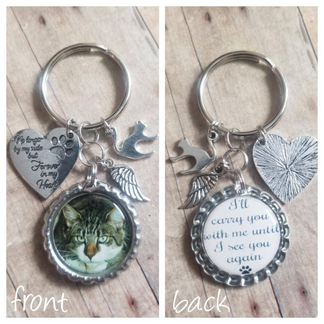 Cat Memorial Keyring Cat Memorial Memorial Keychain Cat Etsy