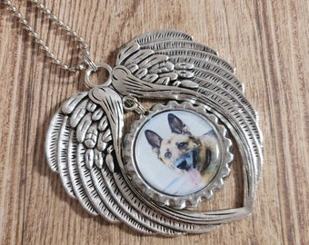 Dog Memorial - Car Memorial - Rear View Mirror - Car Charm - Dog Memorial Gift - Photo Memorial -  Pet Loss Gift - Sentimental Gift