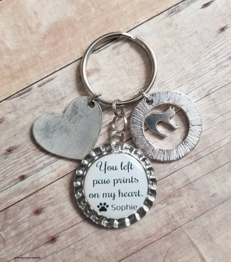 Cat Memorial Keyring Pet Photo Keychain Photo Memorial Etsy